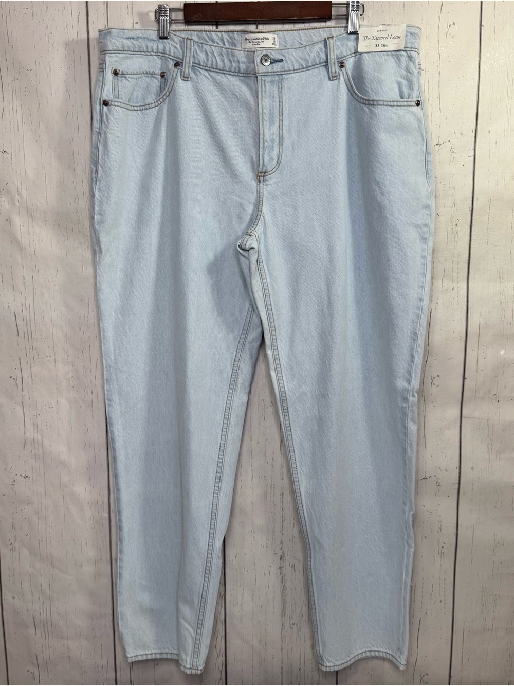 Abercrombie & Fitch Light Wash Low Rise Loose Jeans Size 16 Baggy Streetwear Y2K